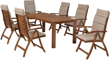 MERXX Gartenmöbel-Diningset »Paraiba«, 7 tlg., 6 Sitzplätze, Akazie - braun