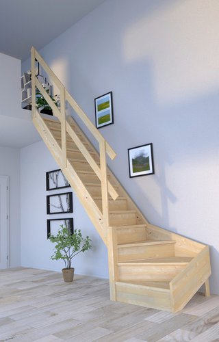 STARWOOD Raumspartreppe »Korfu«, Fichtenholz, 13 Stufen, max. Geschosshöhe 300 cm - braun