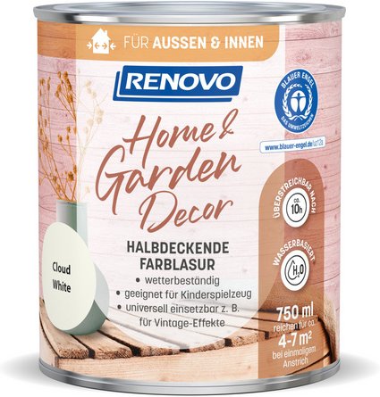Thumbnail - RENOVO Farblasur, »Home & Garden Decor«, seidenmatt, 750 ml, cloud white - weiss