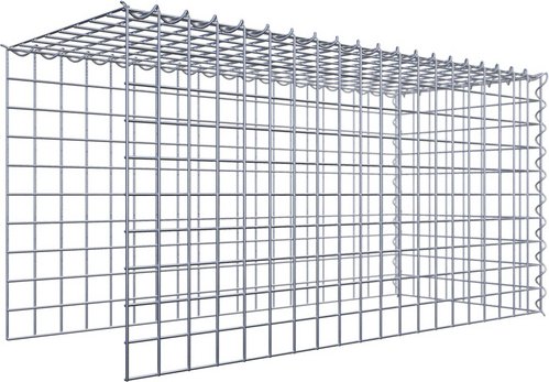 Thumbnail - Gabiona Gabione, silbergrau, Maschenweite 5 cm x 5 cm, Spirale - silberfarben