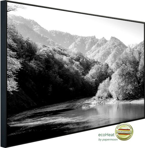 Thumbnail - papermoon Infrarotheizung »EcoHeat - Landschaft Schwarz + Weiss«, Matt-Effekt - bunt
