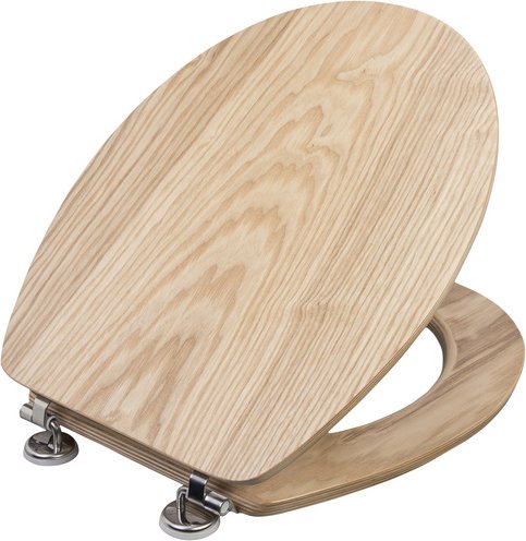 CORNAT WC-Sitz »LIGNA«, Echtholz, oval - braun