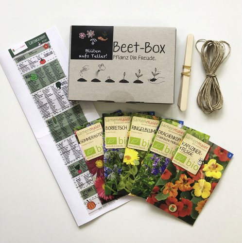 Thumbnail - SAMEN MAIER Beet-Box "Blüten aufs Teller!", Samen, Blüte: mehrfarbig - bunt