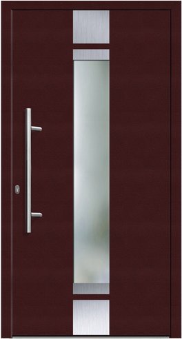 KNOCK Flügelüberdeckende Kunstoff-Haustür »Terra«, purpur - rot