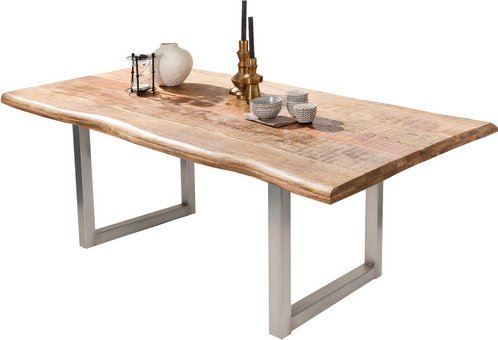 SIT Tisch »TABLES & CO«, HxT: 76 x 90 cm, Holz - braun | silberfarben