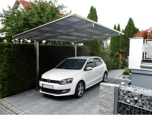 XIMAX Einzelcarport »Linea«, Typ 80, Außenmaß BxT: 272,6 x 495,4 cm, edelstahlfarben - silberfarben