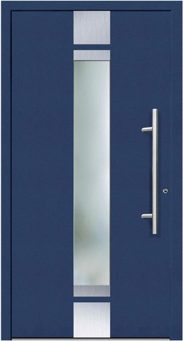 KNOCK Flügelüberdeckende Kunstoff-Haustür »Terra«, stahlblau