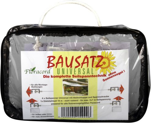FLORACORD Seilspann-Bausatz, für Innenbeschattung, Edelstahl - weiss