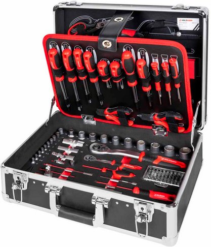 HOLZMANN-MASCHINEN Werkzeugkasten »WZK119ECO«, 119-teilig bestückt, schwarz