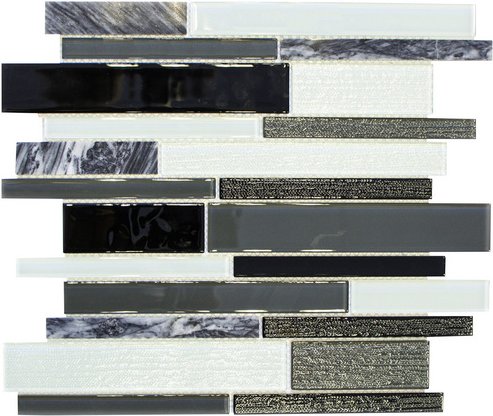 HuH Mosaik Mosaikfliese »Night«, BxL: 30 x 28,6 cm, Wandbelag - grau