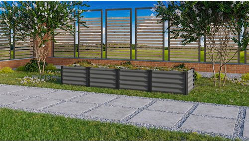 VITAVIA Hochbeet »In&Out«, BxHxL: 65 x 40,3 x 245 cm, Zincalume® - grau | schwarz