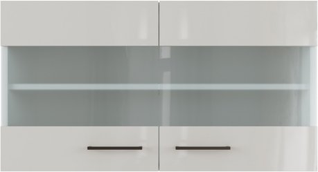 Flex-Well Glas-Hängeschrank, »Lund«, LxBxH: 100x54,8 cm, lichtgrau glänzend