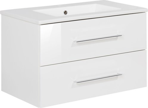 FACKELMANN Badmöbel-Set »b.perfekt«, Weiss Hochglanz, BxHxT: 82x50,9x48 cm