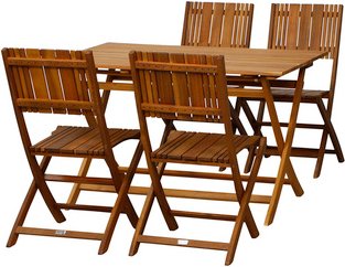 GARDAMO Gartenmöbelset »Falun«, 5er-Set, Akazie - braun