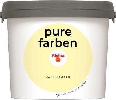 ALPINA Wandfarbe »Pure Farben«, Vanillegelb, 2,5L, matt