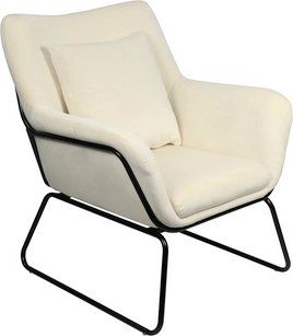 Thumbnail - SalesFever Relaxsessel, BxH: 68 x 82 cm, Samt (100% Polyester)/Metall - beige