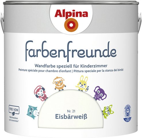 ALPINA Dispersionsfarbe »Farbenfreunde«, Eisbärweiß, matt - weiss