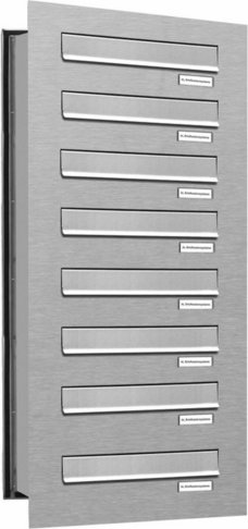AL BRIEFKASTENSYSTEME Briefkasten, Parteien: 8, BxHxT: 38,5 x 92 x 48 cm - silberfarben