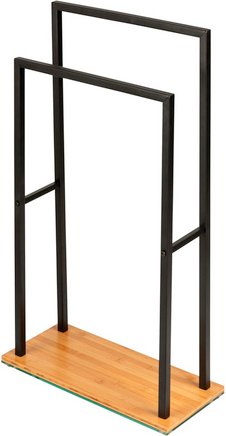 WENKO Handtuchständer »Bambusa«, BxH: 46 x 20, Metall, schwarz/natur