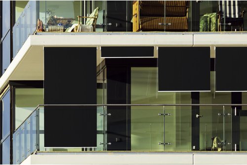 FLORACORD Sonnen-Rollo, rechteckig, 100 x 240 cm - schwarz