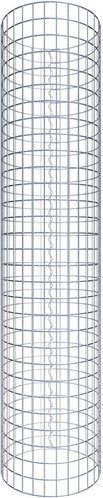 Gabiona Gabionensäule, silbergrau, Maschenweite 5 cm x 5 cm - silberfarben