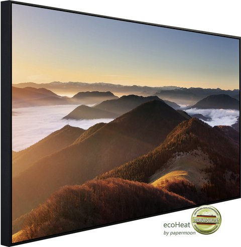 papermoon Infrarotheizung »EcoHeat - Berg Sonnenuntergang«, Matt-Effekt - bunt