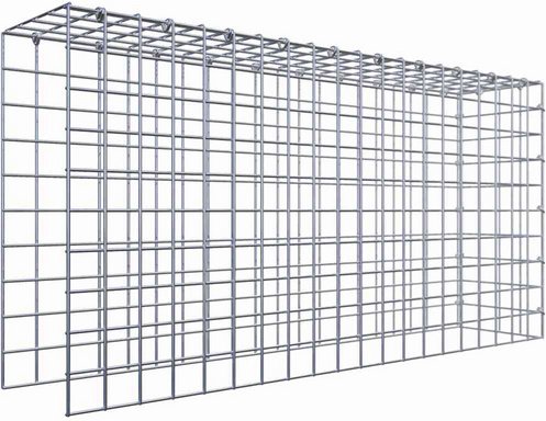 Gabiona Gabione, silbergrau, Maschenweite 5 cm x 5 cm, C-Ring - silberfarben