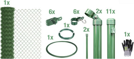Gust. Alberts GmbH & Co. KG Set Maschendrahtzaun zum Einbetonieren, Breite: 2500cm, grün - gruen