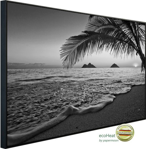 Thumbnail - papermoon Infrarotheizung »EcoHeat - Strand Schwarz + Weiss«, Matt-Effekt - bunt