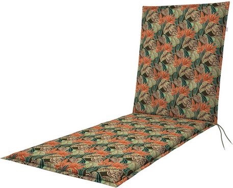 DOPPLER Auflage »Living«, BxL: 60 x 195 cm, mit Dekor-Muster, grün/orange, für Gartenliegen - gruen | orange