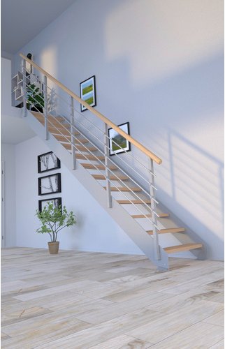 STARWOOD Systemtreppe »Kos«, Metall, 13 Stufen, max. Geschosshöhe 280 cm - braun