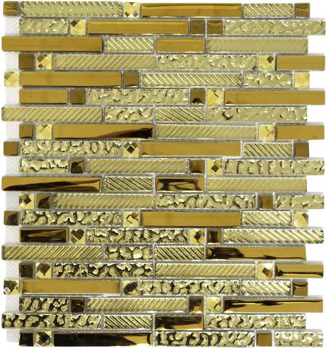 HuH Mosaik Mosaikfliese »Qin Shi«, BxL: 33,8 x 29,8 cm, Wandbelag - goldfarben