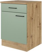 Flex-Well Küchenunterschrank »Cara«, BxHxT: 60 x 85 x 60 cm, Dekor: Schilfgrün matt / Artisan Eiche - gruen