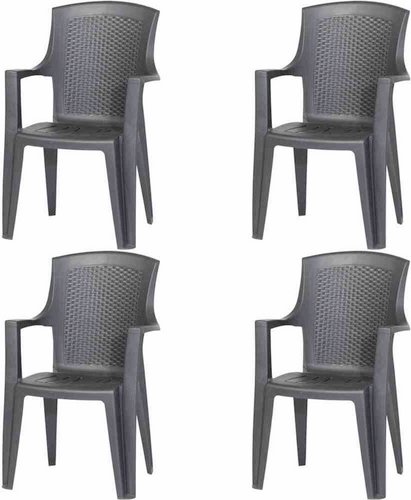 PROGARDEN Stapelsessel »Eden«, 4er-Set, Kunststoff - grau