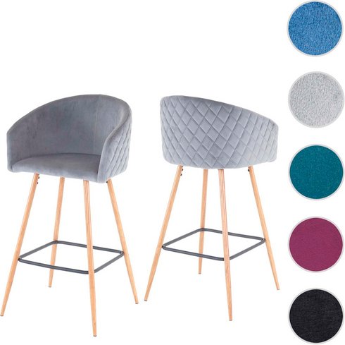 MVG Barhocker »MVG-D72«, 2er-Set, mit Rückenlehne - grau