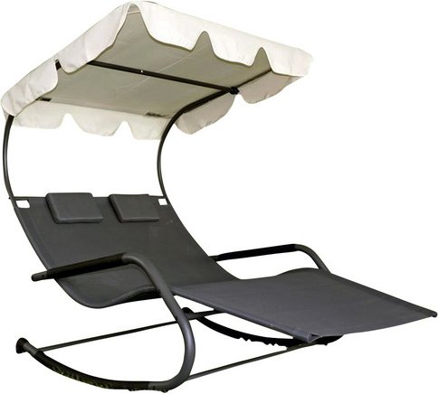 GARDEN PLEASURE Schaukelliege »Serifos«, Stahl/Textilen - schwarz