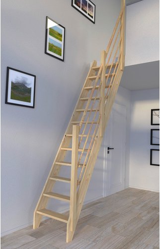 STARWOOD Raumspartreppe »2000/3000«, Fichtenholz, 12 Stufen, max. Geschosshöhe 279,5 cm - braun