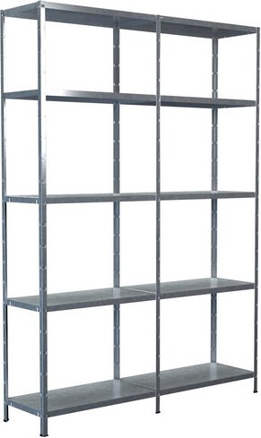 SCHULTE REGALWELT Grundregal mit Anbauregal, HxBxT 200 x 140 x 35 cm, 425 kg Traglast (max.), 10 Böden - silberfarben