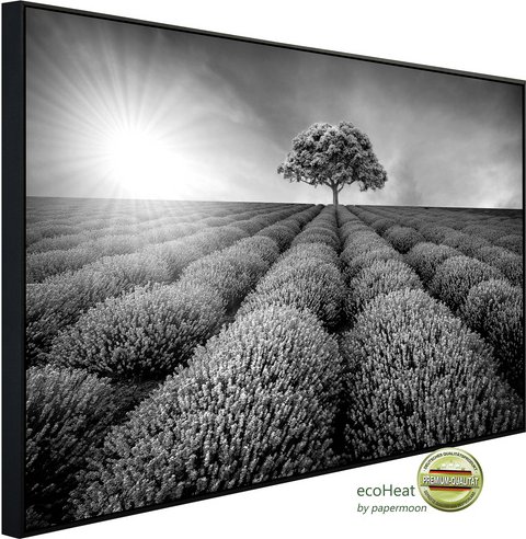 Thumbnail - papermoon Infrarotheizung »EcoHeat - Baum im Feld Schwarz + Weiss«, Matt-Effekt - bunt