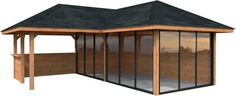 Thumbnail - PALMAKO Pavillon »Bianca Set 223 Slide«, BxHxT: 588 x 319 x 588 cm, Braun