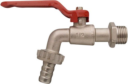 CORNAT Kugel-Auslaufhahn, Kunststoff/Messing, 1/2" - silberfarben