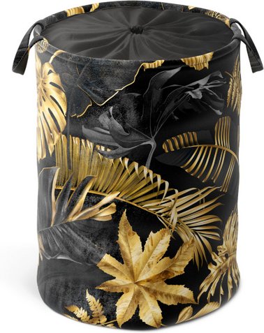 Sanilo Wäschekorb »Golden Leaves«, 60L, Gold, Rund - goldfarben