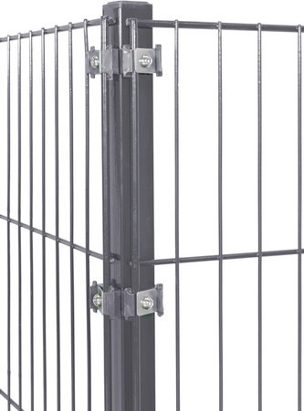 PEDDY SHIELD Eckpfosten, Stahl, anthrazit, SxH: 4 x 120 cm - grau