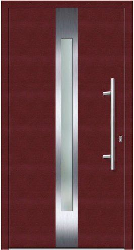 KNOCK Flügelüberdeckende Kunstoff-Haustür »Terra«, purpur - rot