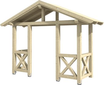 SKANHOLZ Vordach »Stralsund 5«, 360 x 139 cm (BxT), nordische Fichte, natur - beige