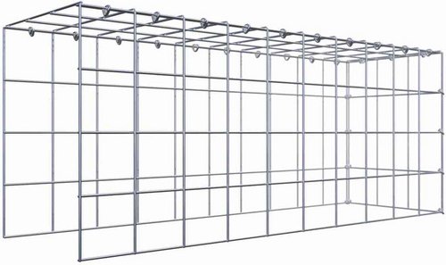 Thumbnail - Gabiona Gabione, silbergrau, Maschenweite 10 cm x 10 cm, C-Ring - silberfarben