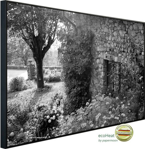 papermoon Infrarotheizung »EcoHeat - Garten Schwarz + Weiss«, Matt-Effekt - bunt