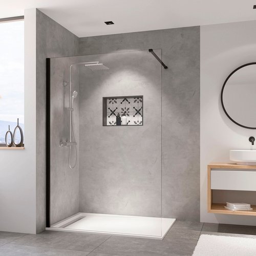 BREUER Duschkabine »Panorama«, Höhe: 200 cm, schwarz, Scheibenstärke: 6 mm