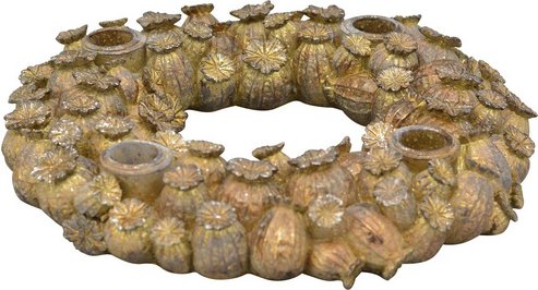 Flowerbox Kerzenhalter - goldfarben