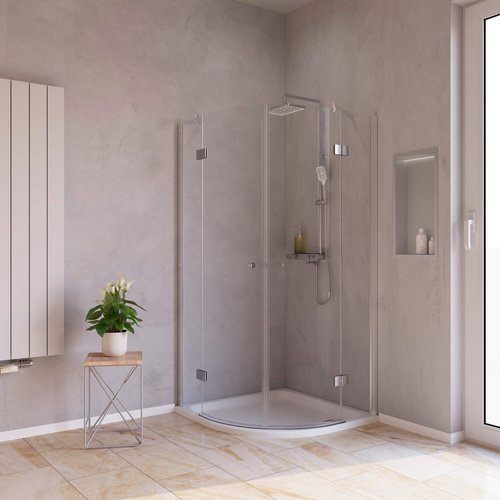 WELLWATER Runddusche »Orion«, Drehtür, BxH: 90 x 190 cm - transparent